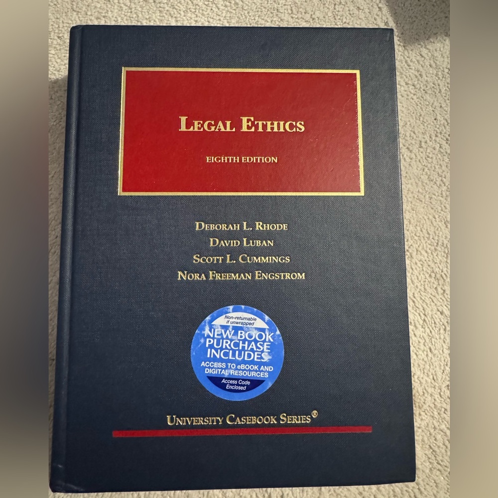 Legal Ethics Eighth Edition Hardcover Book